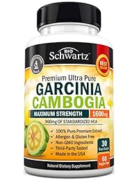 Garcinia Cambogia Pure Extract 1600mg with 960mg HCA. Pérdida de peso rápida y metabolismo de...