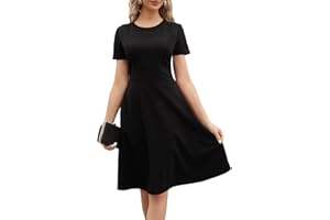 MSLG Women's 2025 Fit and Flare Dress Summer Casual Elegant Vintage Floral Printed Work Party A-line Dress with Pockets 162