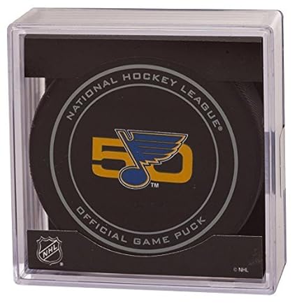 Sherwood Hockey Puck 2016-17 St Louis Blues 50th Anniversary Game Hockey Puck W/Cube