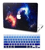 KEC MacBook Pro Retina 13 Inch Case with KeyBoard Cover Plastic Hard Shell Cover A1502 / A1425 Space Galaxy (Orange)