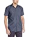 Red Kap Men's Industrial Stripe Work Shirt, Grey/Blue Stripe, Short Sleeve Large
