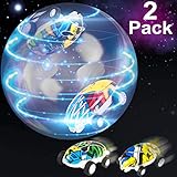 AMENON RC Car Toys for Boys School Gifts-2 Pack High Speed Hand Control Light Up Mini Stunt Car Racer Vehicles Crawlers Stress Relief Toys with LED Light Halloween Christmas (Color Randomly)