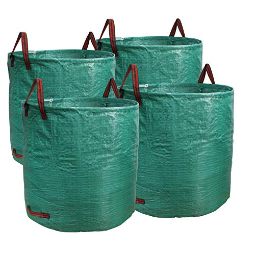 PHYEX Professional 4-Pack 132 Gallon Gardening Bags for Lawn Yard, Extra Large Reusable Leaf, Waste and Trash Container - Thumbnail 5