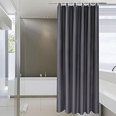 Aoohhome Extra Long Shower Curtain Solid Fabric Shower Curtain