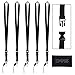 5 Pack of Neck Lanyards with Detachable Buckle, Enhanced Model Hook and Quick Release Tether - Ideal for ID Badges, Keys, Cell Phones, USB Sticks, Whistles, etc. - Strong Nylon - One Size Fits All