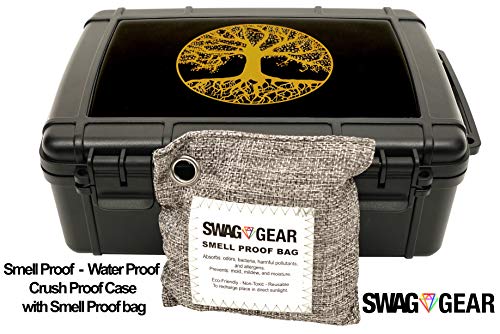 Tree of Life Stash Box Combo - Smell Proof Stash Box Combo - Locking Stash Box Combo - Comes with Grinder Stash Jar and Rolling Tray - (Tree of Life) - Thumbnail 3