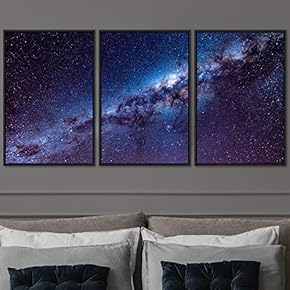 signwin 3 Piece Framed Canvas Wall Art Galaxy...