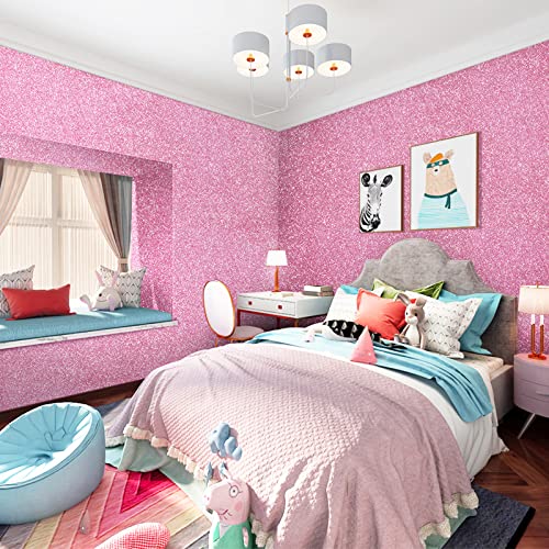Stickyart Light Pink Glitter Wallpaper Peel and Stick Glitter Contact