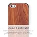 iCASEIT iPhone SE / 5S / 5 Wood Case - Handmade Premium Quality Genuinely Natural & Unique - Strong & Stylish Snap on Back Bumper - Non-Slip, Precise Fit - Rosewood / Black