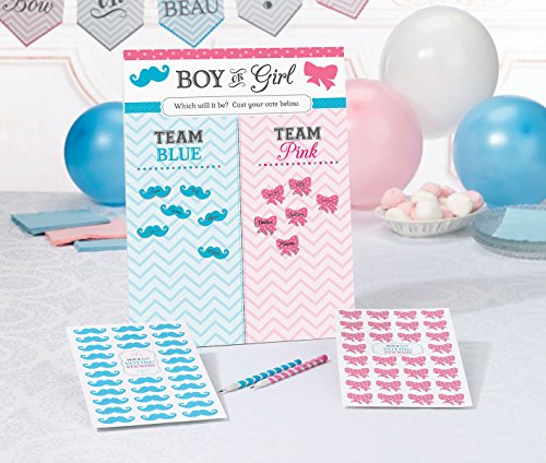 Lillian Rose Baby Gender Reveal Voting Board with Stickers, Pink/Blue, 14" x 11"