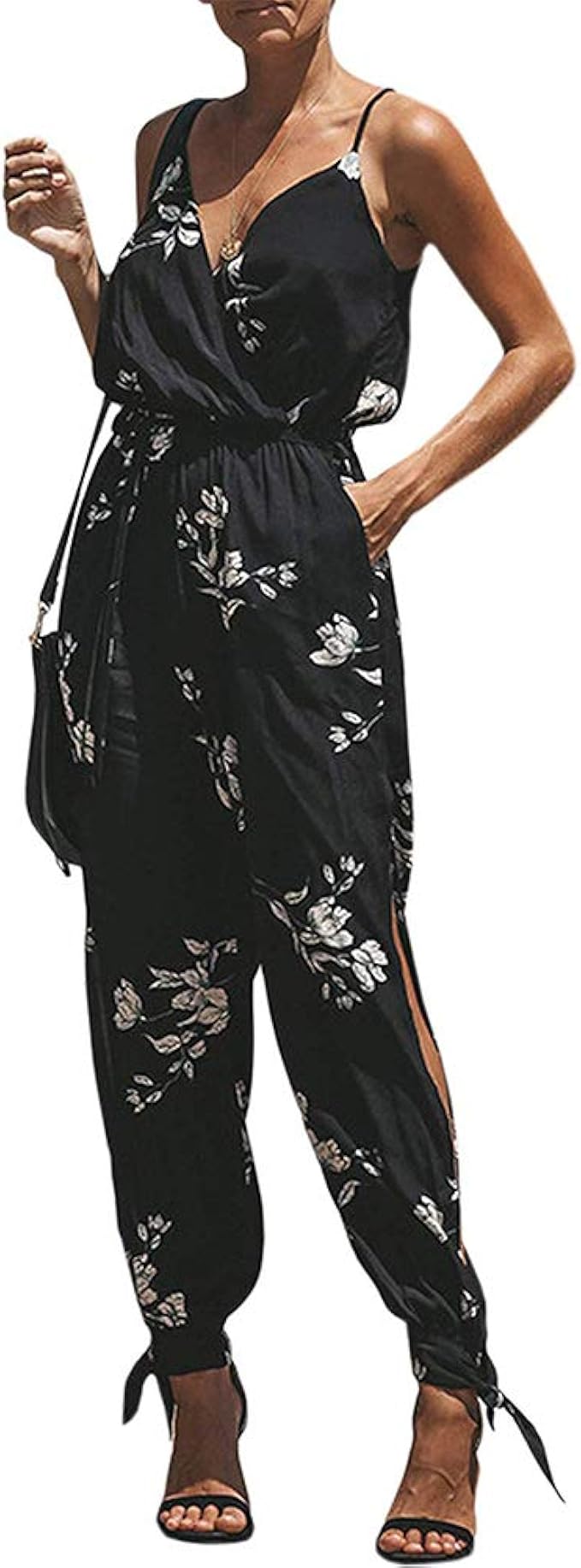 Jumpsuit Women's Summer Short with Straps V Neck Jumpsuit Casual Loose