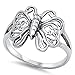 VE-01007 Sterling Silver Butterfly Band Ring (10)