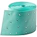 Glitter Stone Grosgrain Ribbons Mini Dot Rhinestones for Handmade Cheer Large Hair Bow, Gift Wrapping, Party Deco Wedding Supplies, 3 inch Width, 5 Yards (Aqua)