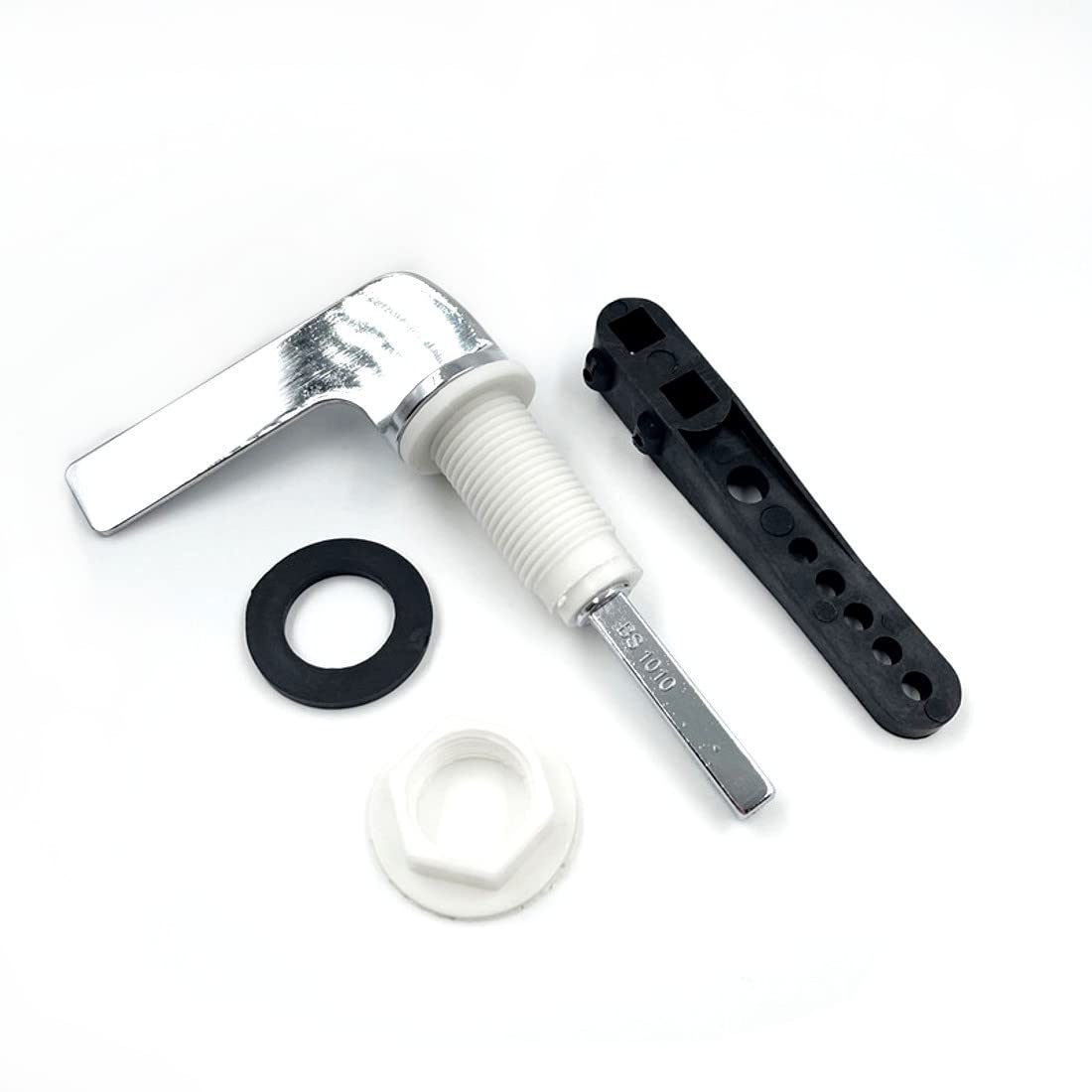 JZK Chrome Plated Toilet Flush Handle Replacement Side Action, Toilet Cistern Lever Arm Short, Toilet Cistern Handle, Toilet Cistern Replacement Flush Lever Arm