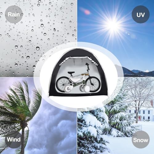 THE WHITE SHOP Bike Storage Shed Tent,Outdoor Portable Bicycle Storage Sheds,Bike Covers Shelter for Motorcycle,Garden Tools,Toys,Lawn Mover