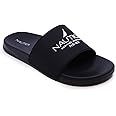 Nautica Men's Open Toe Slide Sandals - Comfortable Indoor & Outdoor Shower Slippers