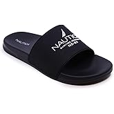Nautica Men's Open Toe Slide Sandals - Comfortable Indoor & Outdoor Shower Slippers