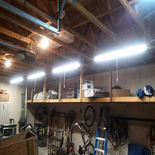 FaithSail 52W Linkable LED Shop Light 4FT 5600 Lumens LED Garage Lights 4 Foot 5000K Daylight White FaithSail 120W Fluorescent Lighting Fixture Replacement Plug in with 5' Power Cord Pull Chain - Thumbnail 6