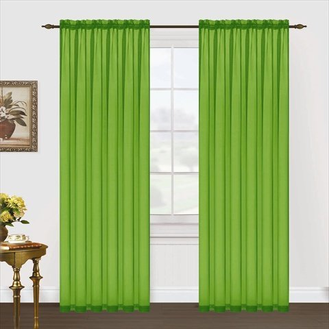 Editex Home Textiles Monique Sheer Window Panel, 55 by 63-Inch, Neon Lime