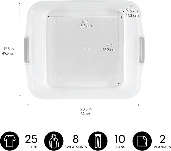 IRIS USA 33 QT PLASTIC UNDER BED STORAGE ORGANIZER BIN CONTAINER WITH SECURE LIDS AND DURABLE BLACK BUCKLES, MULTI-PURPOSE FOR CLOTHES, SHOES, CLOTHING, AND BEDDING, SHORT, CLEAR, 3 PACK
