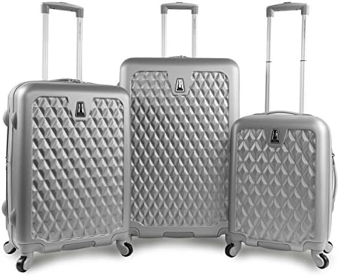 Pandora Hardside Rolling Luggage Set, Silver, One Size