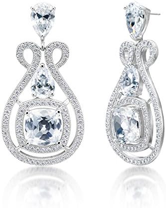 MIYUMIRO Women's Persian Empire Drop Earrings 0.7x1.4 White
