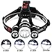 KAZOKU Bright Headlight Headlamp Flashlight Torch 3 CREE XM-L2 T6 LED with 4 PCS Rechargeable Batteries and Wall Charger for Hiking Camping Riding Fishing Hunting
