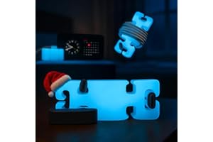 CORDBRICK GlowBrick Stocking Stuffers for Adults Cord Management Weighted Cord Holder Cable Wrap Phone Stand - Glow-in-The-Dark Gadget Organizer for Nightstand. Gift for Men, Silicone. Glowing Blue
