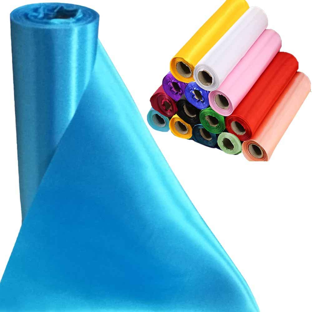 Time to Sparkle 29cmx20m (Aqua Blue) Satin Roll Sash Fabric Chair Cover Bows Table Runner Sashes Swags for Wedding Party