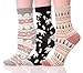 Dosoni Womens Girl Cartoon Animal Patterned Novelty Cute Casual Crew Socks Pack of 3 (Animal/Tree)