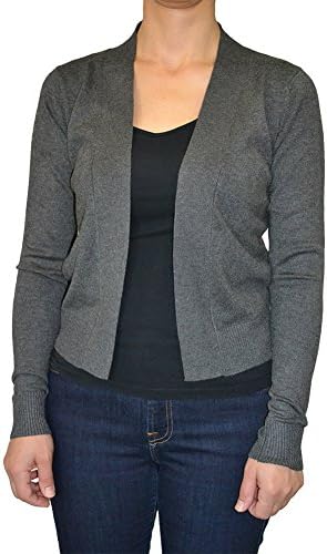 LnLClothing Womens Long Sleeve open front Cardigan, Charcoal, Large