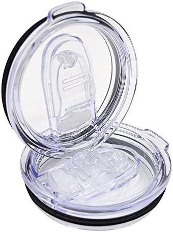 LZXMBTI 2pack 20 oz 100% Spill Proof Yeti Lid Tumbler 20oz RTIC Rambler Splash Resistant Vacuum Sealed Open Close Sliding Closure,Fit for RTIC,YETI Ozark Trail (20oz, clear NEW)