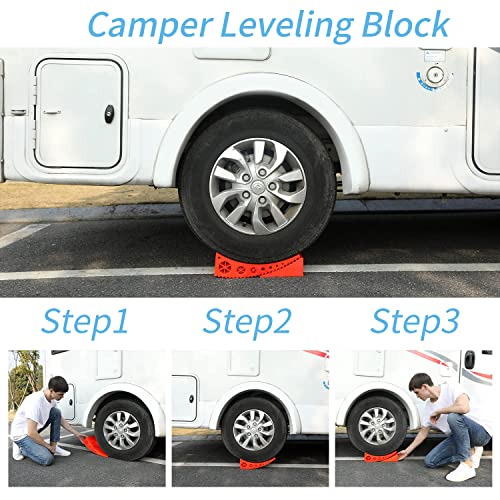 Homeon Wheels Camper Leveler, RV Leveling Blocks Work for RV Include