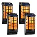 TomCare Solar Lights Waterproof Flickering Flames Wall Lights Outdoor Dark Sensor Auto On/Off Solar Powered Wall Mounted Night Lights Lattice Design for Garden Pathway Door Patio Deck Yard Driveway(4)