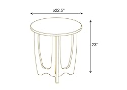 FINECASA Round End Table Small Rustic Side Table