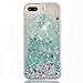 SUPVIN Bling Glitter Sparkle Shiny Liquid Phone Case for Girls Women Floating Bumper Cute Case with Rhinestone Diamond [TPU+PC] Compatible for iPhone 7 Plus/iPhone 8 Plus(Green)
