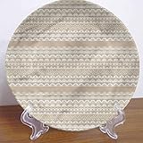 LCGGDB 6 Inch Tan and White Pattern Decorative