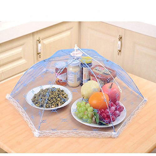 Zantado (4 Pack) Pop –Up Mesh Screen Food Cover Tent Umbrella, Reusable and Collasible Outdoor Picnic Food Covers Mesh, Screen Tents Protectors For Bugs, Fruit From Flies, BBQ.