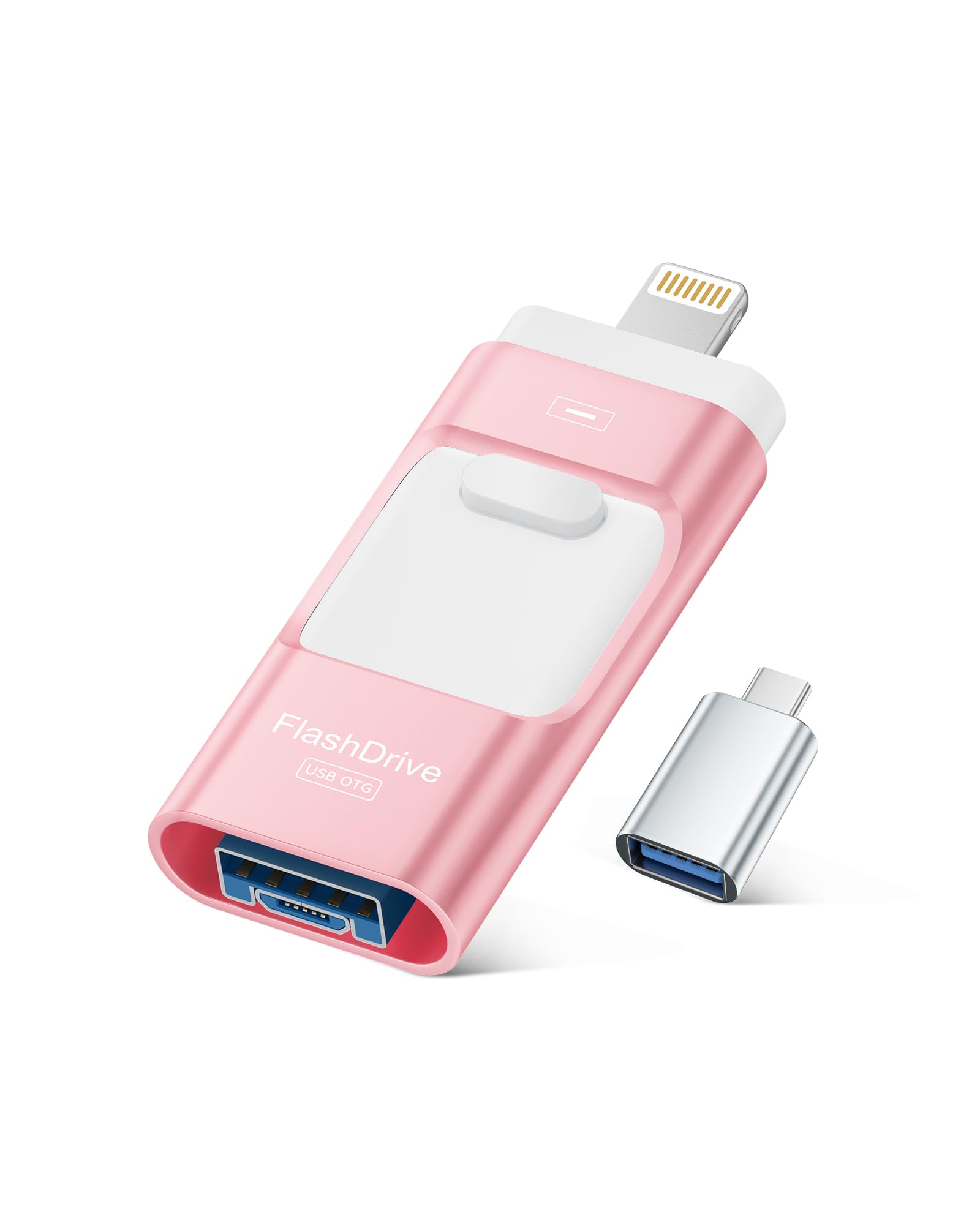 Photo 1 of MFi Certified Flash Drive for iPhone 512GB, Photo Stick Memory Stick for iPad, USB Thumb Drive for Photos Videos Transfer & Backup, External Storage Compatible for iPhone/Android/PC/Mac (Light Pink)