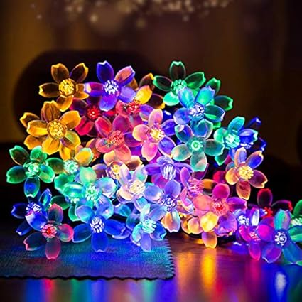 Solar Powered Led String Lights Minger 20ft 30 Led Flower Blossom