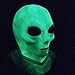 Glow in The Dark Alien Face Mask with Alien Bendable Toy Keychain Green