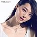 T400 925 Sterling Silver White Cubic Zirconia Heart Round Pendant Necklace Birthday Gift for Women Girls