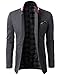 H2H Mens Fashion Slim Fit Blazer Jacket with Snap Collar Gray US S/Asia M (KMOBL01)