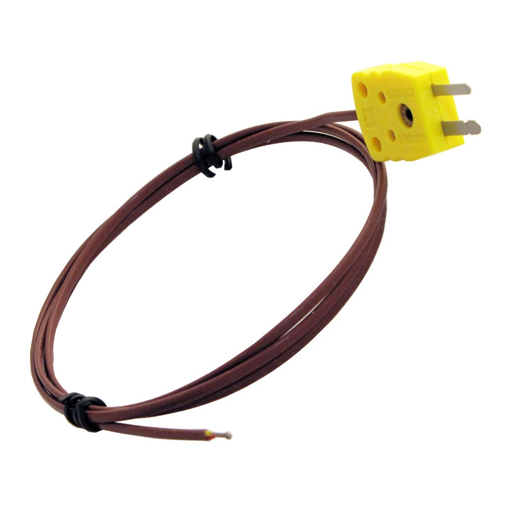 Type K Beaded Wire Thermocouple with Miniature Male Connector, Single
