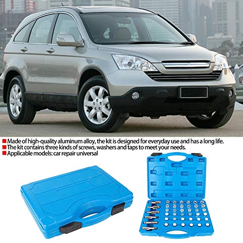 Suuonee Oil Pan Thread Kit, 114Pcs Automobile Oil Pan Screw Sump Gearbox Drain Plug Tool Set Repair Kit