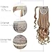 SEIKEA 20 Inch Curly Ponytail Extension Clip in Wrap Around Synthetic Hairpieces for Women - Gold Blonde Mix