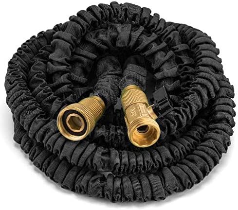 Ovareo Garden Hose. 25 Feet Expandable Garden Hose, Strongest Expanding Garden Hose on The Market with Triple Layer Latex Core & Latest Improved Extra Strength Fabric. (Black)