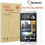 Aomax® For HTC One Mini 2,HTC M8 mini,HTC One Remix (2014) Tempered Glass Screen Protector [Superslim 0.26mm,2.5D Round Edge,9H Hardness] [Retail Package] HTC ONE M8MiniGlass