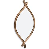 Signature Design by Ashley Bartner Accent Mirror, Gold Wavy Twisted Frame | Antiqued goldtone metal frame, Organic modern style, 4-way hanging versatility, 18x36 in size, Entryway and living room use