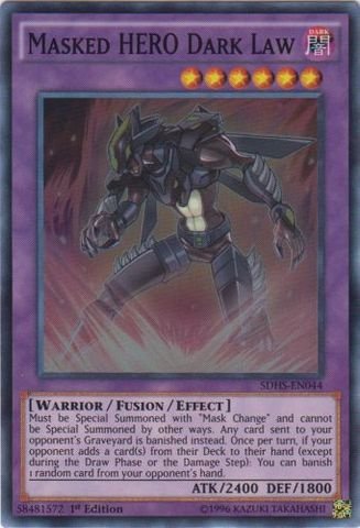 Yu-Gi-Oh! - Masked HERO Dark Law (SDHS-EN044) - Structure Deck: HERO Strike - 1st Edition - Super Rare